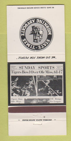 Matchbook Cover - State Times Baton Rouge LA Newspaper LSU Football 30 Strike