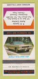 Matchbook Cover - 1969 Plymouth PE Lavoie Port Alfred QC Chrysler 30 Strike