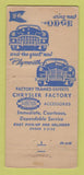 Matchbook Cover Jordan Motors Dodge Plymouth Mishawaka IN WORN 21 Strike Feature