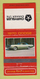 Matchbook Cover - 1970 Dodge Canada Polara 30 Strike