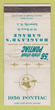 Matchbook Cover - 1956 Pontiac Hoagland's Garage Somerville NJ WORN 30 Strike