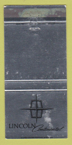 Matchbook Cover - Lincoln Continental Pringle Clarksburg WV WORN 30 Strike