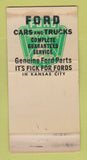 Matchbook Cover - Rudy Fick Ford  Kansas City MO WORN 30 Strike