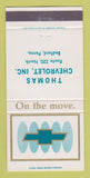 Matchbook Cover - Thomas Chevrolet Bedford PA 30 Strike