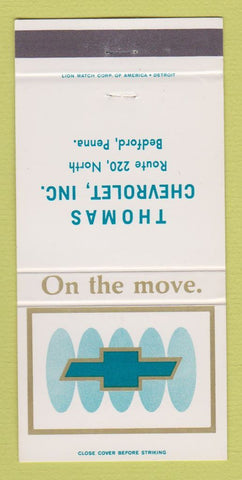 Matchbook Cover - Thomas Chevrolet Bedford PA 30 Strike
