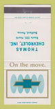 Matchbook Cover - Thomas Chevrolet Bedford PA 30 Strike