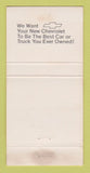 Matchbook Cover - Kuhlman Chevrolet Hubbard IA WEAR 30 Strike