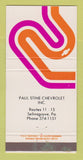 Matchbook Cover - Paul Stine Chevrolet Selinsgrove PA 30 Strike
