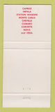 Matchbook Cover - 1971 Chevrolet Tipotex Brownsville TX WEAR 30 Strike