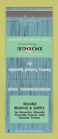 Matchbook Cover - Dodge Transmissions San Bernardino Riverside Indio CA