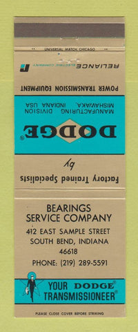 Matchbook Cover - Dodge Transmissions Bearings Service South Bend IN