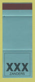 Matchbook Cover - XXX Zanders Paper Germany TURQUOISE SAMPLE