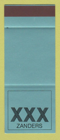 Matchbook Cover - XXX Zanders Paper Germany TURQUOISE SAMPLE