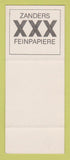 Matchbook Cover - XXX Zanders Paper Germany TURQUOISE SAMPLE