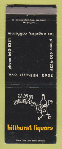 Matchbook Cover - Hillhurst Liquors Los Angeles CA WORN