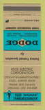 Matchbook Cover - Dodge Transmissions Kirk Electric Joliet IL