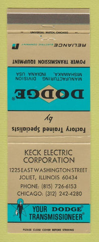 Matchbook Cover - Dodge Transmissions Kirk Electric Joliet IL