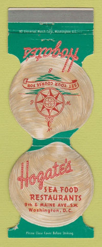 Matchbook Cover - Hogate's Seafood Restaurant Washington DC Jewelite