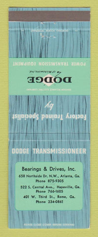 Matchbook Cover - Dodge Transmissions Atlanta Roma Hapeville GA