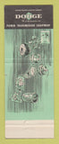 Matchbook Cover - Dodge Transmissions Atlanta Roma Hapeville GA