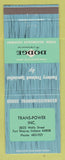 Matchbook Cover - Dodge Transmissions Fort Wayne IN