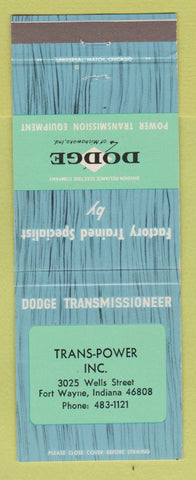 Matchbook Cover - Dodge Transmissions Fort Wayne IN