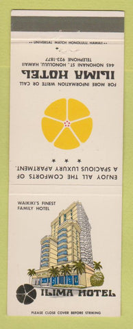Matchbook Cover - Ilima Hotel Honolulu Hawaii Waikiki