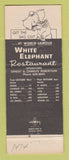 Matchbook Cover - White Elephant Restaurant Eastland TX WEAR