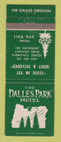 Matchbook Cover - Dalles Park Motel The Dalles OR
