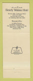 Matchbook Cover - Beverly Wilshire Hotel Beverly Hills CA