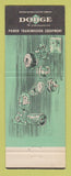 Matchbook Cover - Dodge Transmissions Harrisburg PA