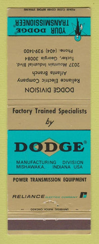 Matchbook Cover - Dodge Transmissions Tucker GA