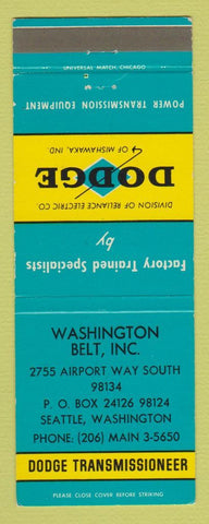 Matchbook Cover - Dodge Transmissions Seattle WA