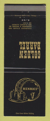 Matchbook Cover - Golden Barrel Henrici's Des Plaines IL