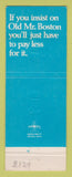 Matchbook Cover - Old MR Boston Whiskey