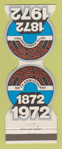 Matchbook Cover - Merchants and Planters National Bank Sherman TX 1972