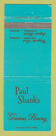 Matchbook Cover - Paul Shank's Restaurant Paso Robles CA Scottsdale AZ WEAR