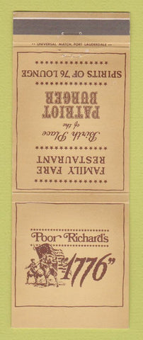 Matchbook Cover - Poor Richard's 1776 Stamford CT WEAR