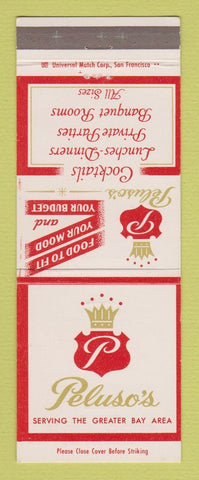 Matchbook Cover - Peluso's Restaurant Oakland CA San Leandro Oakland