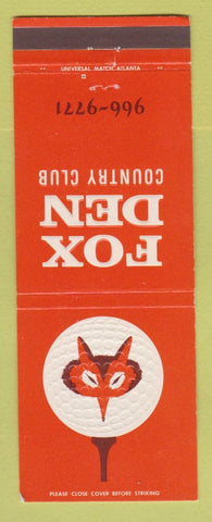 Matchbook Cover - Fox Den Country Club