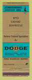 Matchbook Cover - Dodge Transmissions Studebaker Driver's Club WEAR