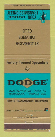 Matchbook Cover - Dodge Transmissions Studebaker Driver's Club WEAR