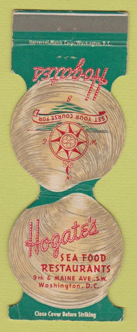 Matchbook Cover - Hogate's Restaurant Washington DC Jewelite WEAR