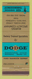 Matchbook Cover - Dodge Transmissions Bearing Van Nuys CA