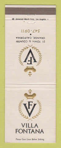 Matchbook Cover - Villa Fontana Orange CA