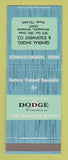 Matchbook Cover - Dodge Transmissions Minneapolis MN