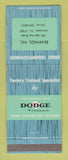 Matchbook Cover - Dodge Transmissions Bearings Lancaster PA