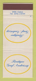 Matchbook Cover - Boutique Graf Andrassy Clothes WEAR