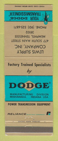 Matchbook Cover - Dodge Transmissions Lewis Supply Memphis TN