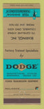Matchbook Cover - Dodge Transmissions Bearings Inc Columbus OH